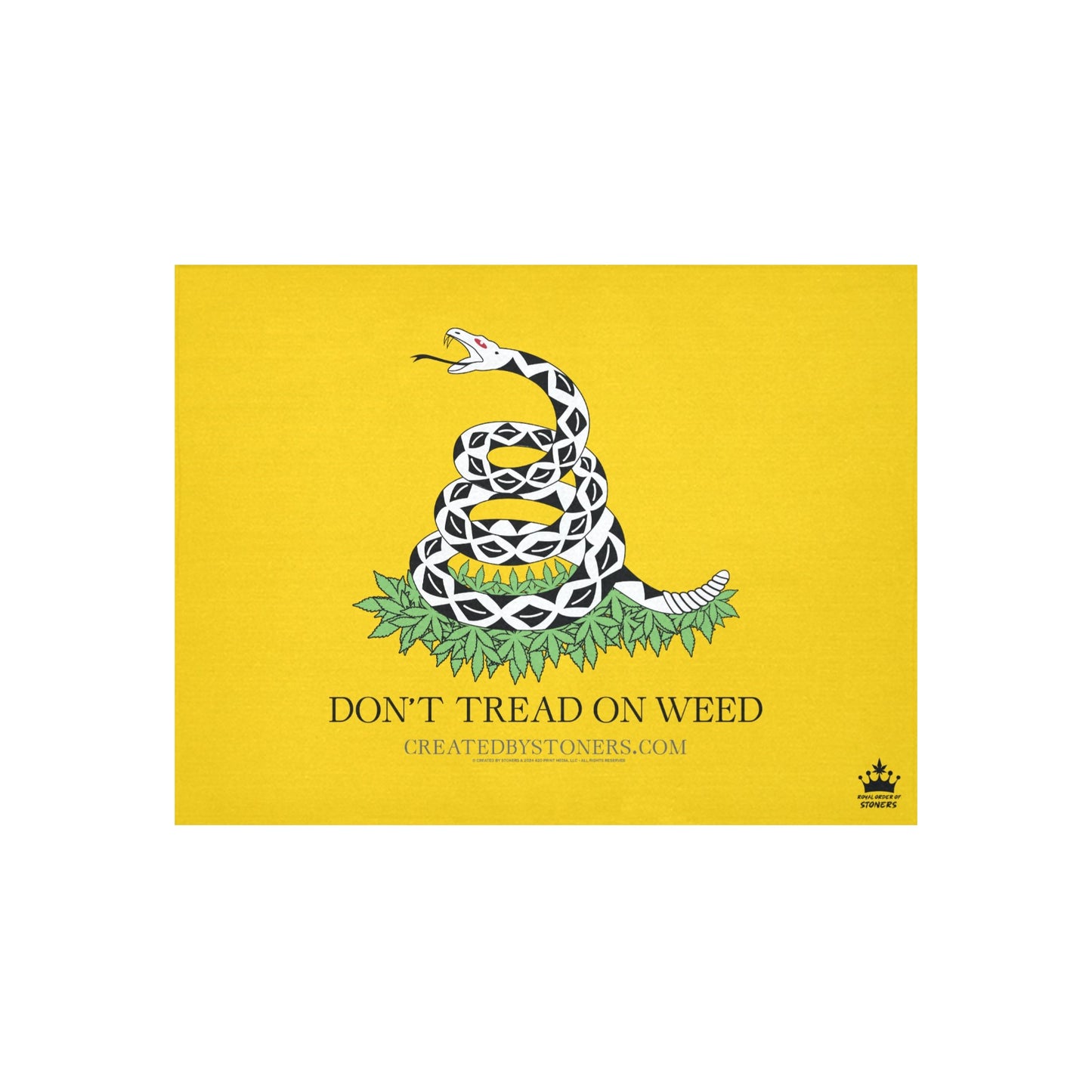 Don't Tread on Weed 40x30 Cotton Wall Tapestry - AnCap Gold