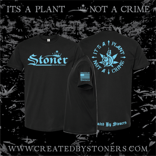 Core Stoner Tee - Black/Pastel Blue