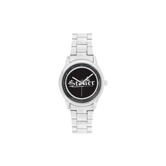 Stoner Stainless Steel Watch - Black/White Men's Stainless Steel Watch(Model 104)