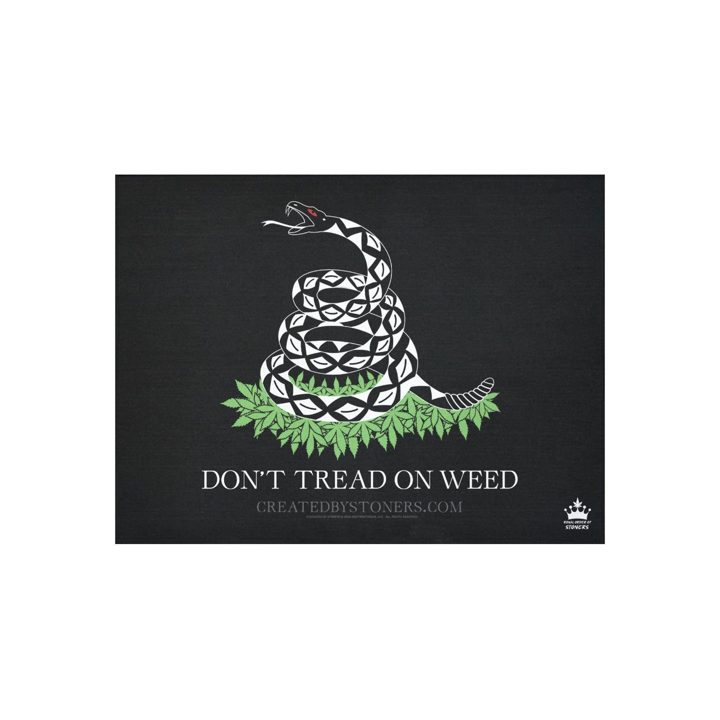 Don't Tread on Weed 40x30 Cotton Wall Tapestry - Black