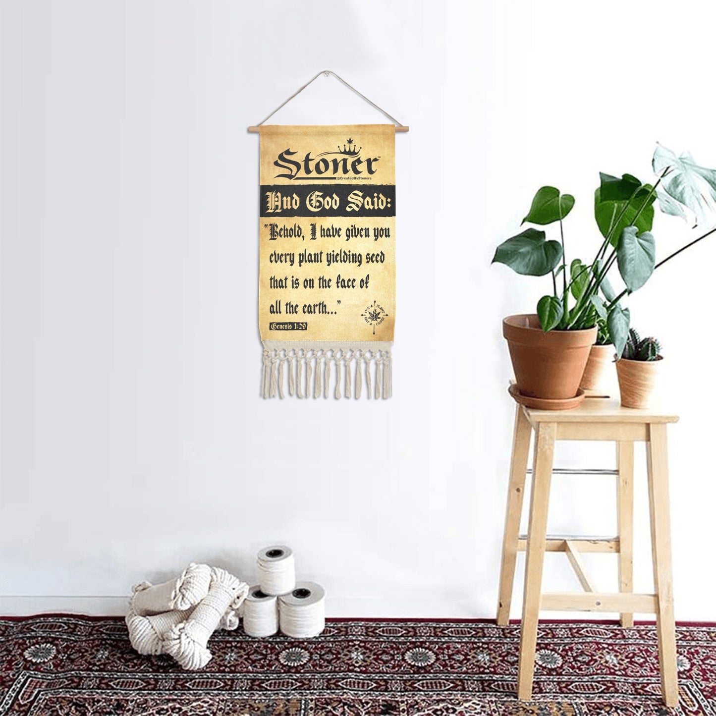 Genesis 1:29 Linen Hanging Scroll Linen Hanging Poster