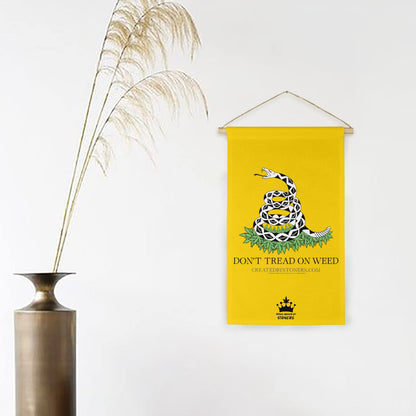 Don't Tread On Weed Linen Wall Poster - Gold Linen Hanging Poster (without Fringe)