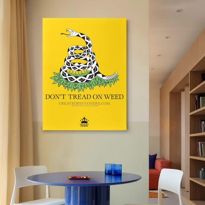 24x32 Don't Tread On Weed Mounted Canvas - Gold Frame Canvas Print 24"x32"