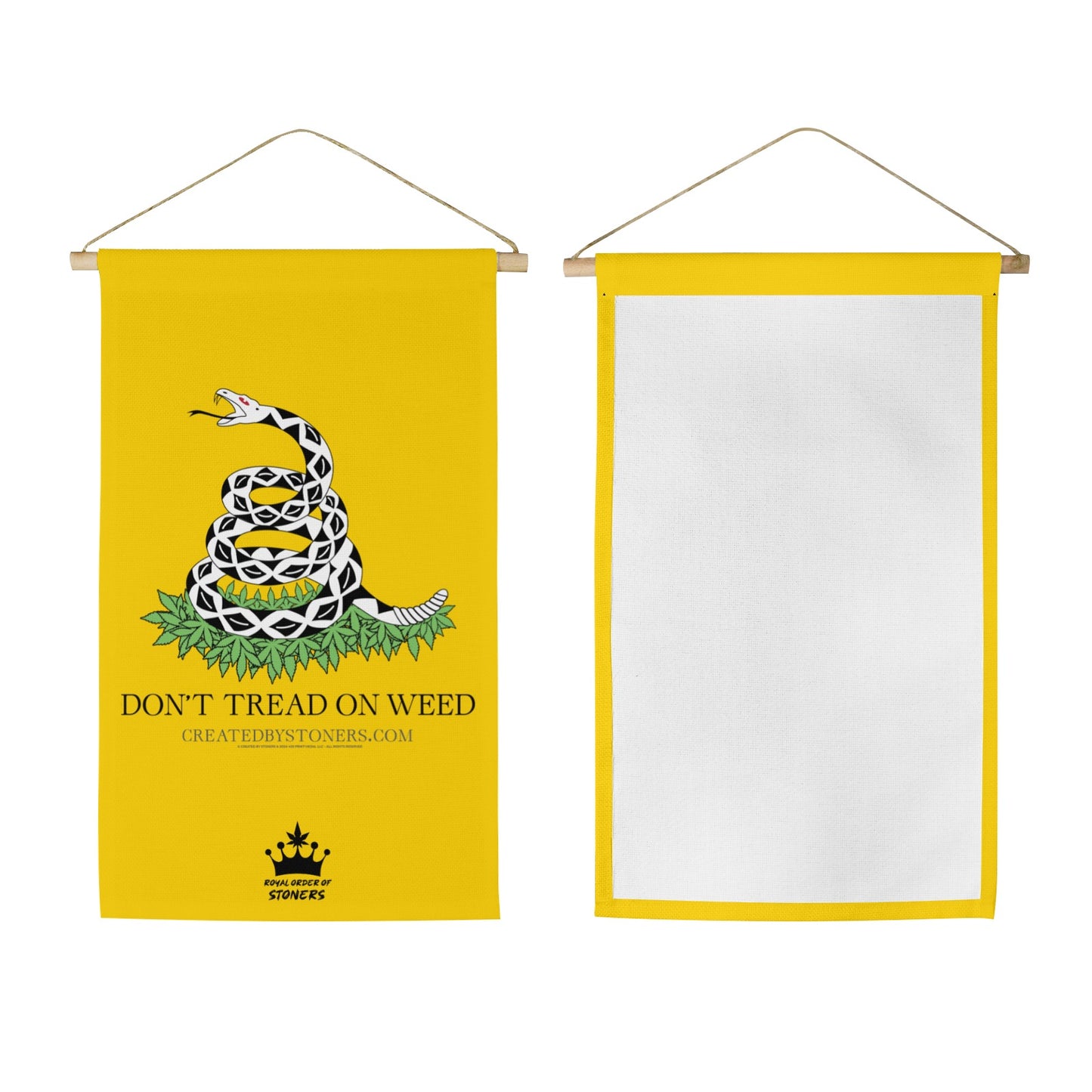 Don't Tread On Weed Linen Wall Poster - Gold Linen Hanging Poster (without Fringe)