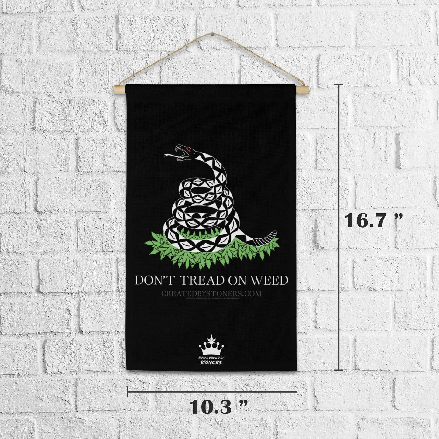 Don't Tread On Weed Linen Wall Poster - Black Linen Hanging Poster (without Fringe)