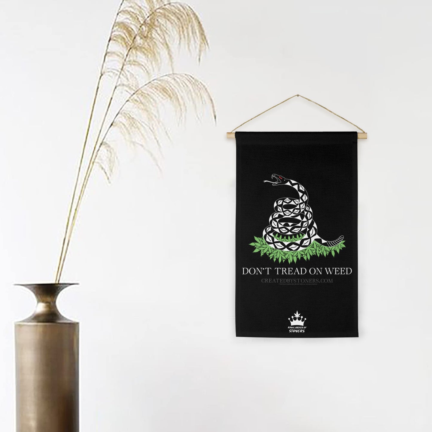 Don't Tread On Weed Linen Wall Poster - Black Linen Hanging Poster (without Fringe)