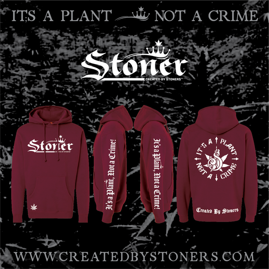 Core Stoner Logo Hoodie - Maroon - Created By Stoners