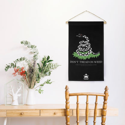 Don't Tread On Weed Linen Wall Poster - Black Linen Hanging Poster (without Fringe)