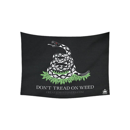 Don't Tread on Weed 40x30 Cotton Wall Tapestry - Black