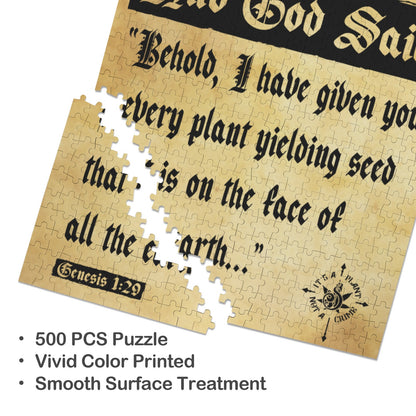 Genesis 1:29 500 Piece Puzzle 500-Piece Wooden Jigsaw Puzzles (Vertical)