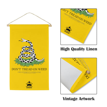 Don't Tread On Weed Linen Wall Poster - Gold Linen Hanging Poster (without Fringe)